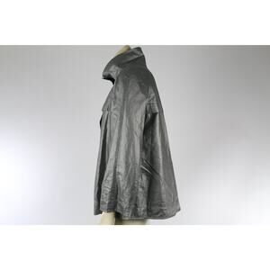 LAFAYETTE 148 Gray Silver Metallic Linen Mock Neck Jacket Size 2